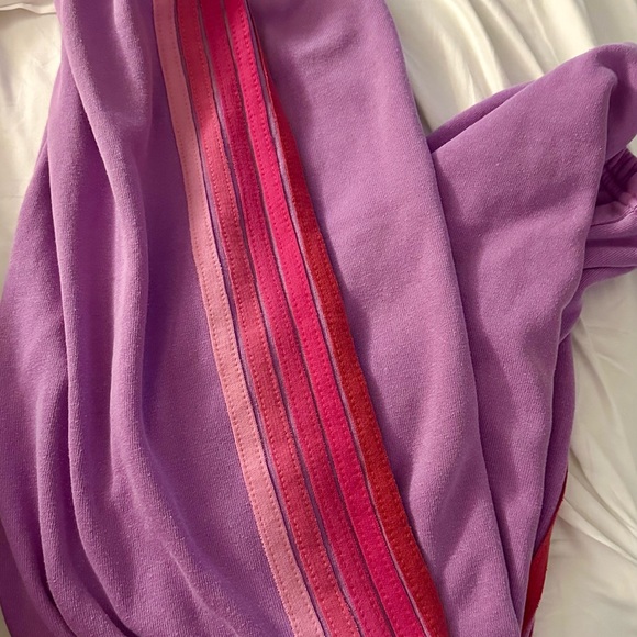 Aviator Nation 5 Stripe Sweatpant Neon Purple/Pink - Picture 5 of 5